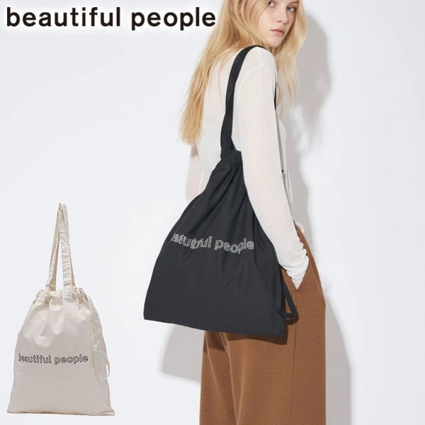 レディース メンズ 大きめ A4 軽量 巾着 サブ おしゃれ ブランド 大人 刺繍 コットン 綿 contour logo gathering tote bag 612012