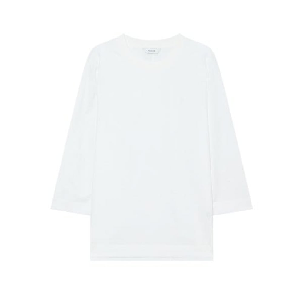 [24SS] [ベスト] [100% コットン] [クラシックセラー] ホワイトコットン 3/4スリーブ Tシャツ WSTS4B201WT