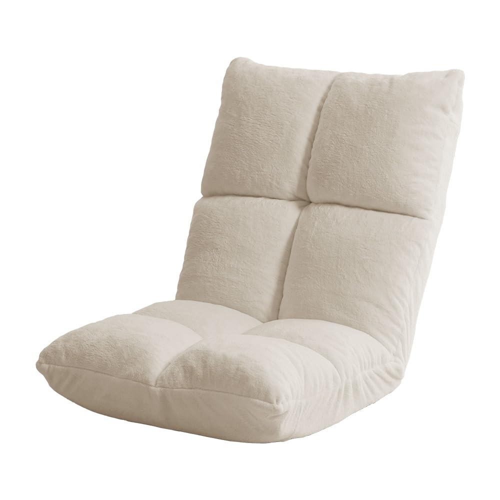 アイリスプラザ 座椅子 もこふわ 厚さ16 柔らかな肌触り フロアチェア リクライニング モカベージュ 厚さ16cm 極厚座面 コンパクトなサイズ 一人掛けソファ ローソファ NFC-C