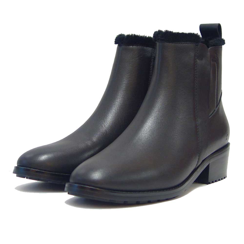 W 13007 LAURENCE ローレンス（レディース） ：ブラック スムースレザー ウォータープルーフ サイドゴア 「靴」