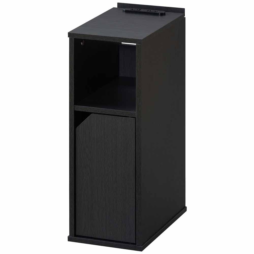 アイリスオーヤマ テーブル サイドテーブル ベッド横 ナイトテーブル テーブル 扉付き NTB-180T ブラック