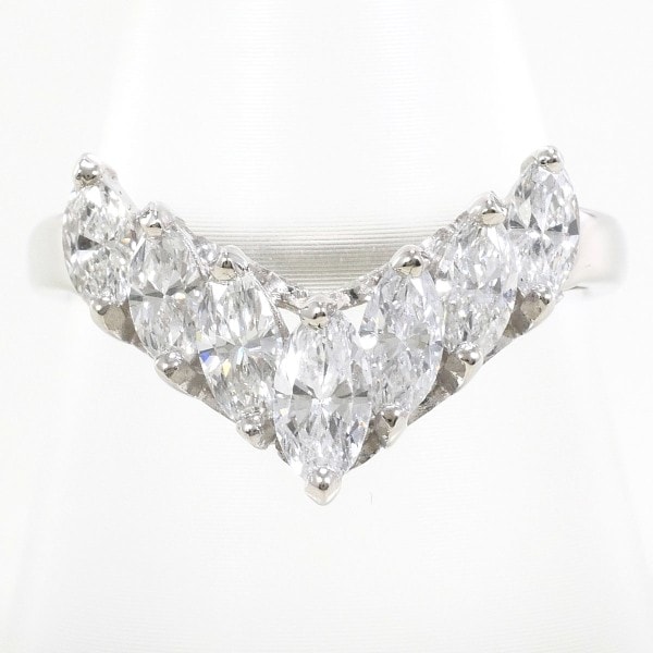 PT900 プラチナ リング 指輪 13.5号 ダイヤ 1.005 カード鑑別書 ジュエリー 中古