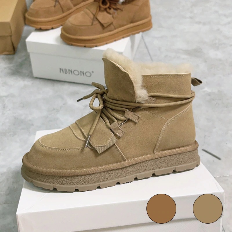 VMT53 韓国 ブーツ 牛革+ウール スノーブーツ ショートブーツ 長靴 ムートンブーツ 厚くて暖かい 本革 裏起毛 ブーツ レディース 冬のブーツ 靴 厚底ブーツ 冬 韓国ファッション シューズ