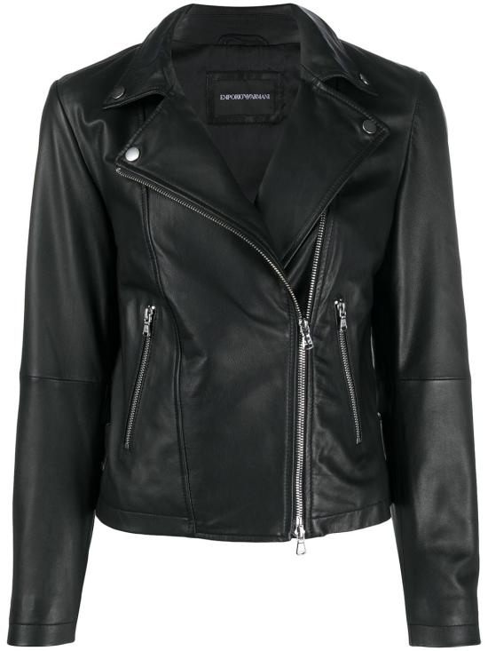 EMPORIO ARMANI Women Leather Jackets 0NB60P 02P07999 Black