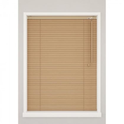 ウッドブラインド ポール右操作(50cm) 25mm幅 幅60cm×高さ109cm ナチュラル・TW-4513