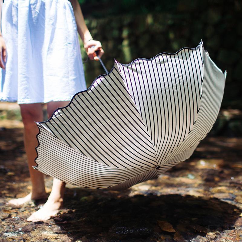 晴雨兼用 4月のサンバリア カット カット 3つ折り 遮光 軽量 遮熱 日傘 折り畳み ボーダー柄日傘 100％ レディース 遮熱効果 完全遮光 折りたたみ傘 傘