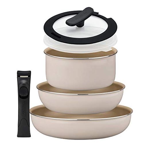 エバークック フライパンセット 6点セット 着脱式 IH対応 アイボリー