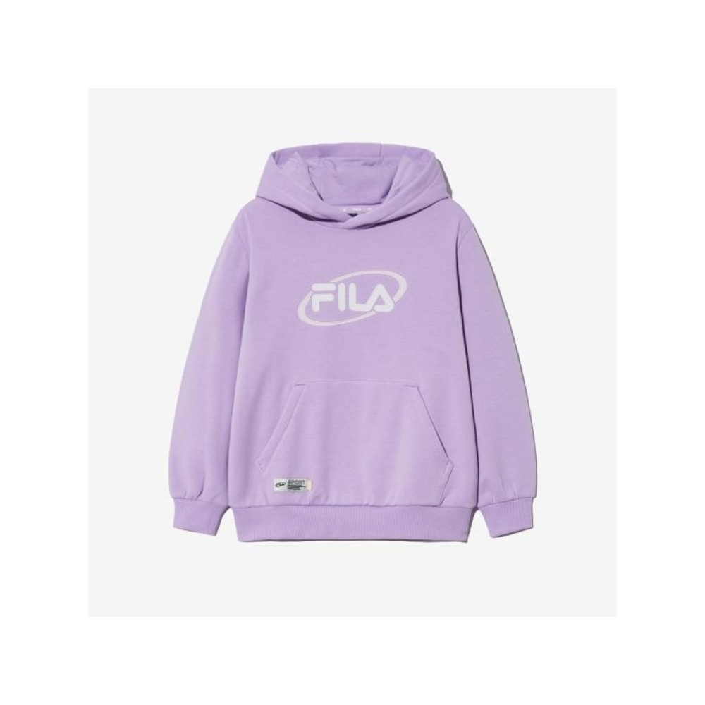 [FILA KIDS] ロゴモディファイドフード付きスウェットシャツ (FK2POG4201X_LVD) Q0ZFK2POG4201XLVD