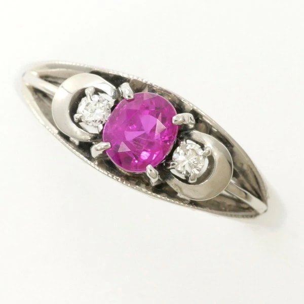 Pm リング 指輪 11号 ルビー 0.56 ダイヤ 総重量約3.6g ジュエリー 中古