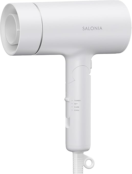 SALONIA グロッシーケア ドライヤー ツヤ髪 速乾 軽量 ヘアドライヤー ホワイト