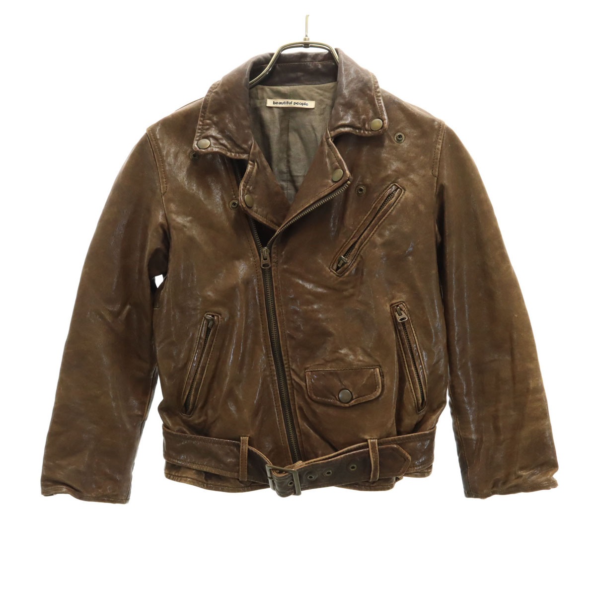 レザージャケット 130 ブラウン キッズ 古着