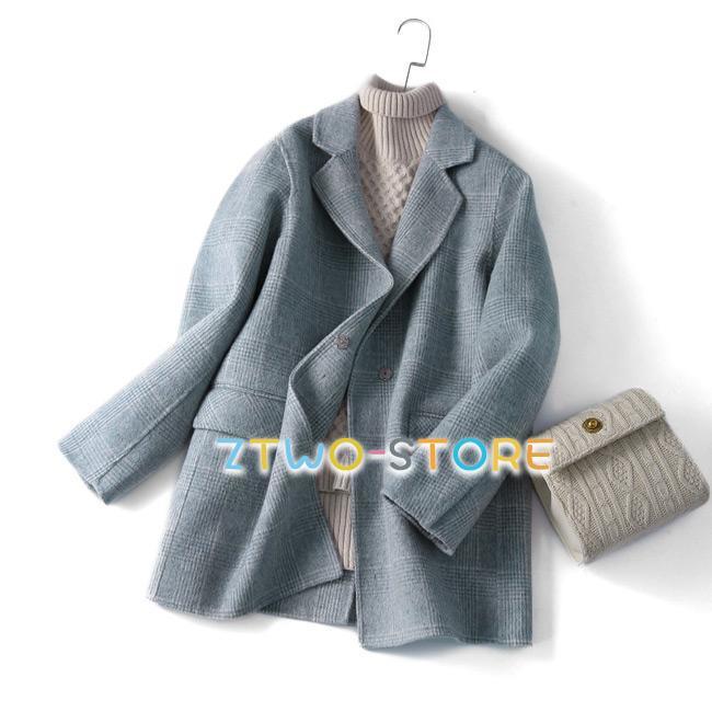 ウールコート ウールジャケット レディースジャケット チェック柄 ウール コート 通勤通学 上品 レディース アウター