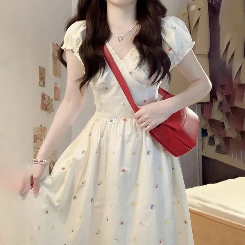 ドレス レディース優しい花柄ワンピース女子学生夏カバー肉気質韓国ファッション マキシスカート