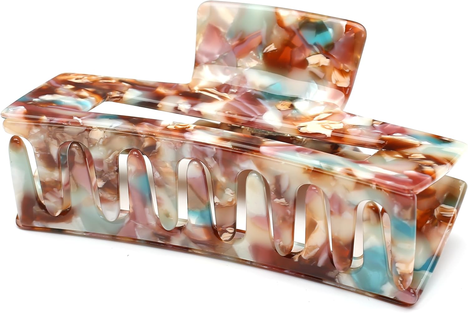 ヘアクリップ10.5cmマーブル模様