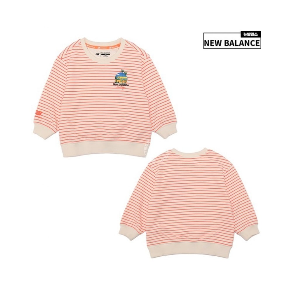 ニューバランスキッズエッセンシャルストライプスウェットシャツ NK9CD1102U-80