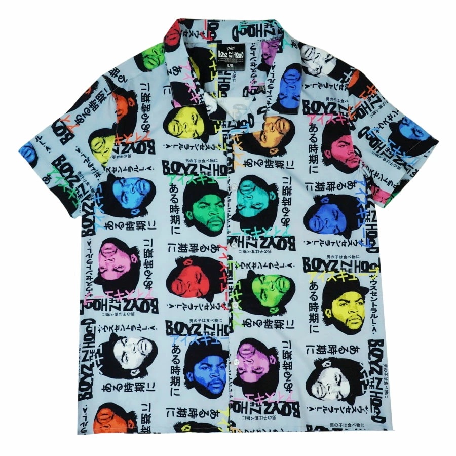 メンズ レディース シャツ【クリックポスト対応可】BOYZ N THE HOOD PATTERN SHIRT ICE CUBEボーイズン ザ フッド アイスキューブ パターン