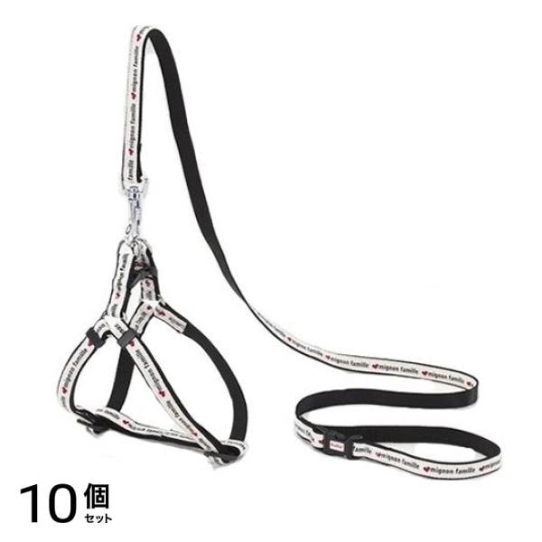 ワンワンカジュアル デニムスタイルハーネス&リード SS 超小型犬用 ホワイト 1組入 (W55862) 10個セット