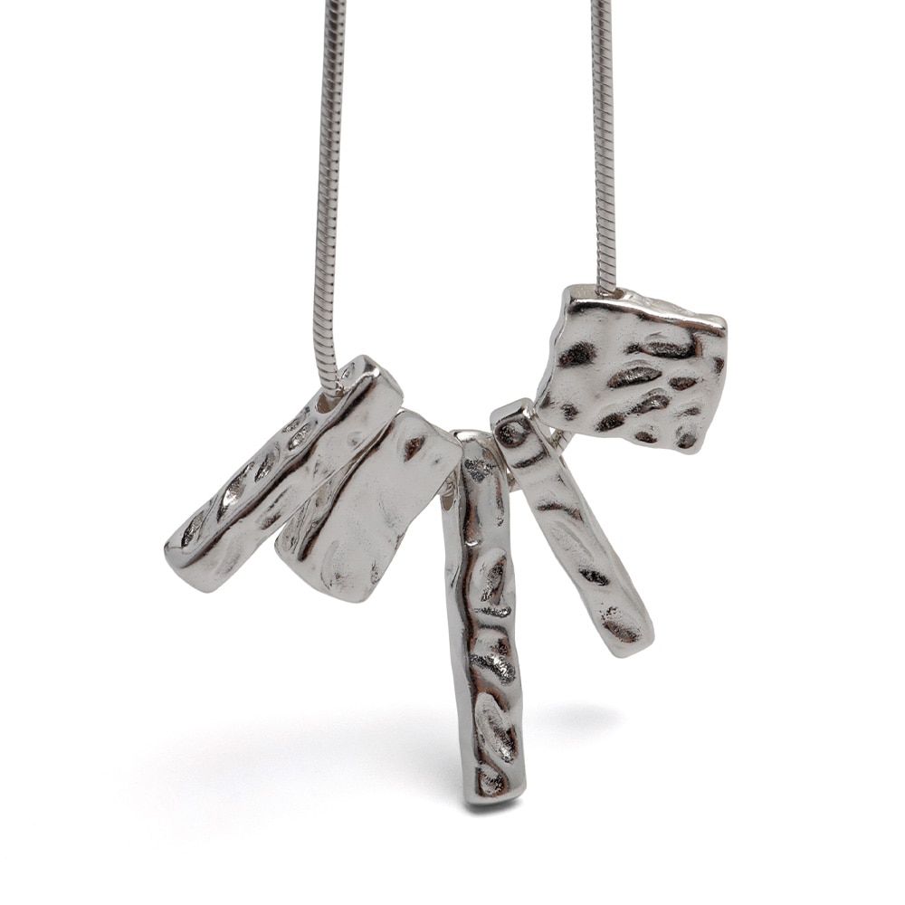 シルバー925 不規則スティックネックレス [cn135]