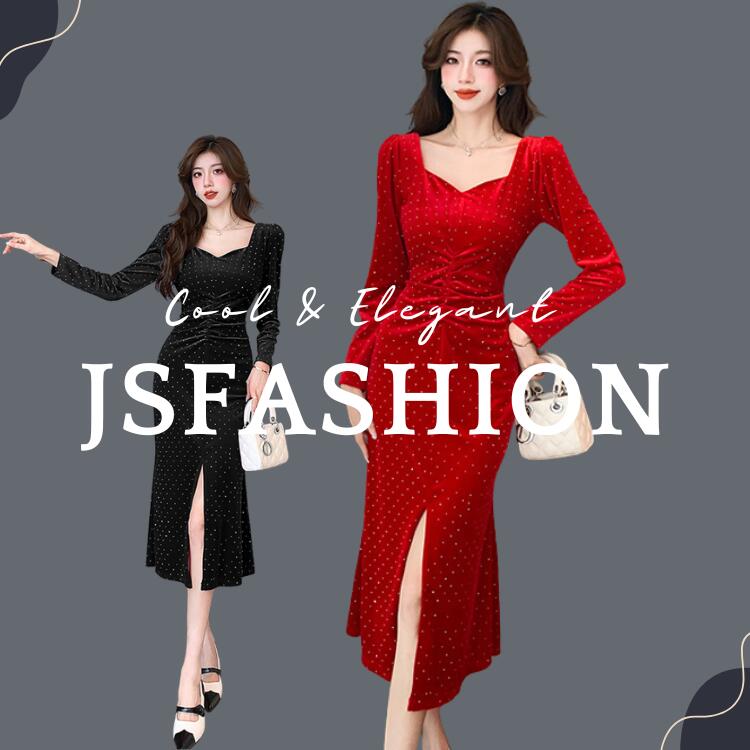 ワンピース ベロアワンピ 全2色 ストーン付き パーティードレス キラキラ ブラックドレス 黒 ベロア 長袖 ロング丈 ミディアム丈 きれいめ おしゃれ 大きいサイズ 謝恩会 発 セクシー