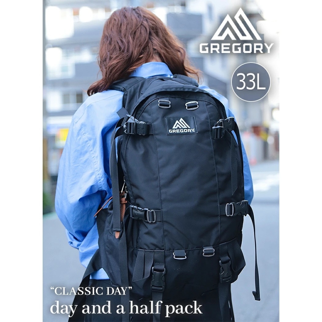 GREGORY グレゴリー リュック デイアンドハーフパック バッグ DAY AND A HALF PACK BLACK ( 黒 鞄 かばん メンズ レディース 651501041BLACK )