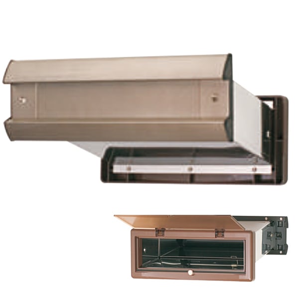 水上(MIZUKAMI) No.2000ポスト ヨコ型 内フタ付気密型 大壁 アンバー