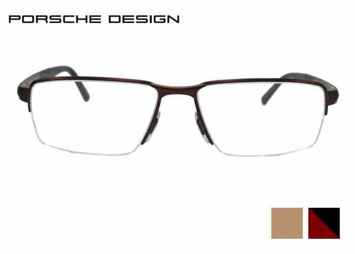 PORSCHE DESIGN ポルシェ デザイン p8728 スクエア ハーフリム ナイロール チタン 日本製 眼鏡 メンズ