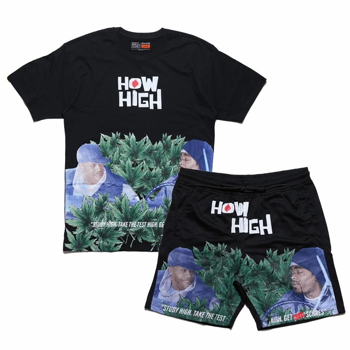REASON × HOW HIGH 上下セット 半袖 ブランド Tシャツ ハーフパンツ セットアップ メンズ 春夏用 黒 大きいサイズ ハウ ハイ 映画 ビー・バッド・ボーイズ