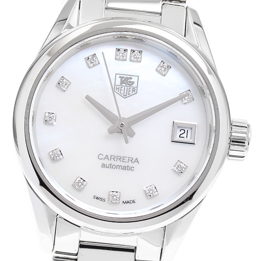 タグホイヤー TAG HEUER WAR2414.BA0776 カレラ レディ キャリバー9 デイト 12Pダイヤ 自動巻き レディース _883427【中古】