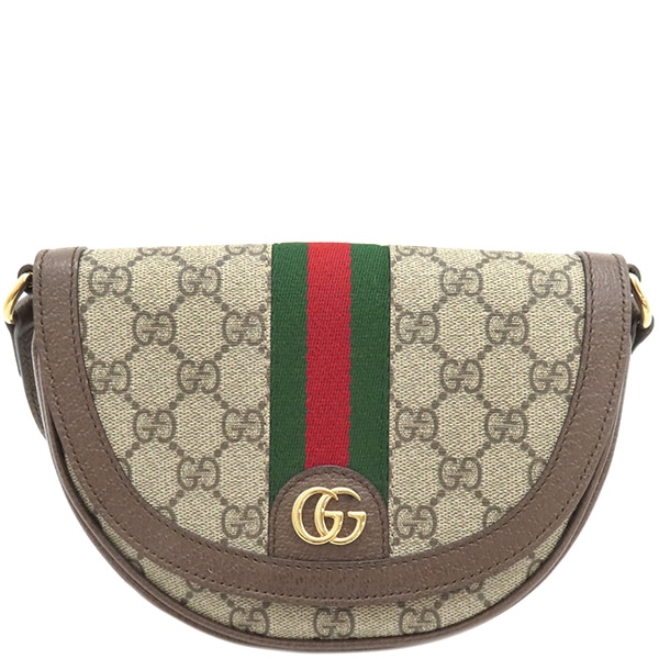 グッチ GUCCI ショルダーバッグ オフィディア スモール GGスプリームキャンバス レザー ベージュ×エボニー ゴールド金具 茶 緑 赤 シェリーライン 757309【中古】
