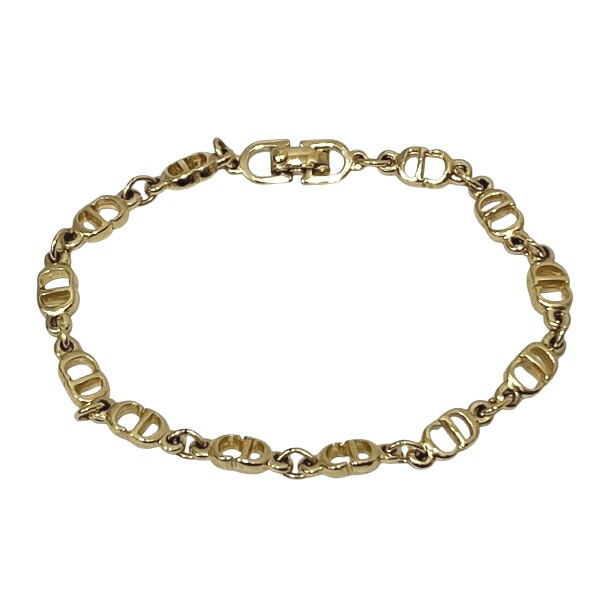 クリスチャンディオール CDロゴ ブレスレット ゴールド メタル メンズ【中古】