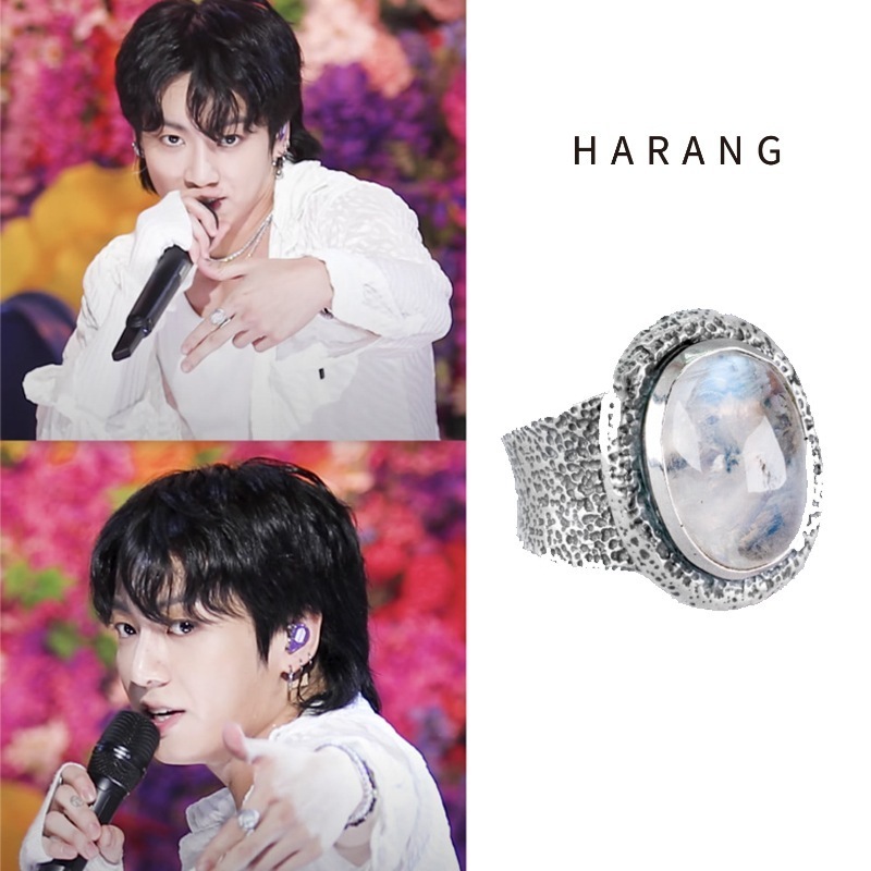 btsジョングク着用 [HARANG] HR 218R Big Moonstone Ring 韓国の音楽番組着用