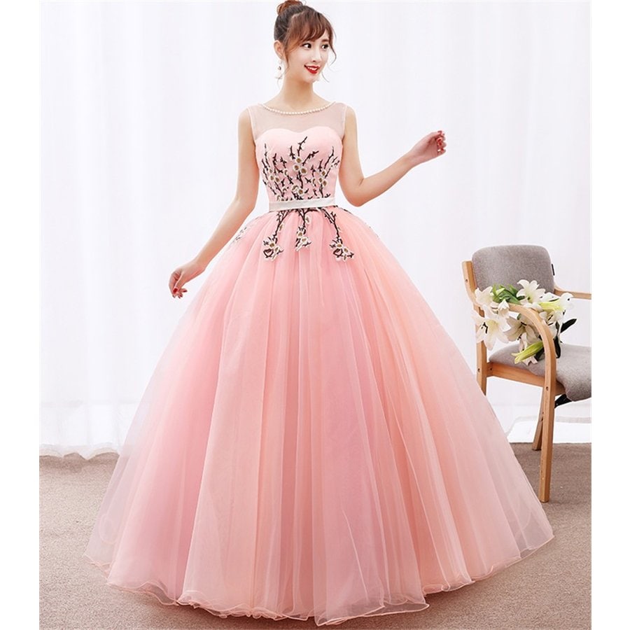 演奏会用ロングドレス ウェディングドレス カラードレス 結婚式 ２次会 演奏会 二次会 ピンク