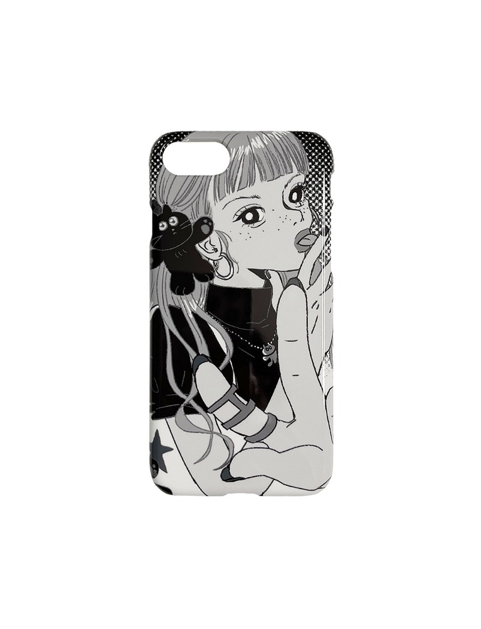 【GODASHIN】Cats Girl Case iPhone Galaxy