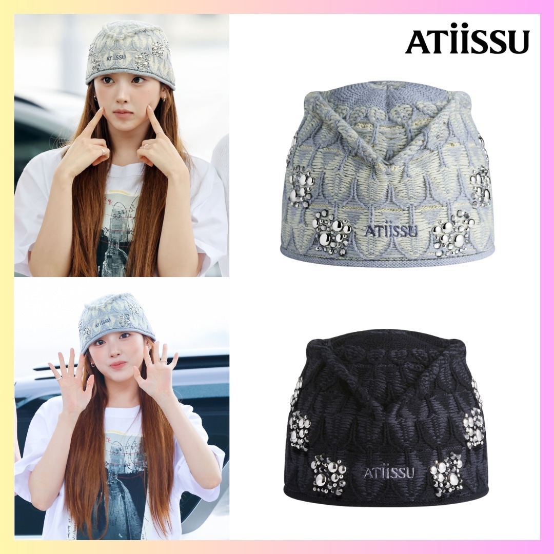 [NMIXX ジウ着用] SPARKLE B BEANIE - 2カラー + FREE OMAKE 韓国ファッション ビーニー レディース ニット ビーニーストリート系 ニット帽ファッション ビー