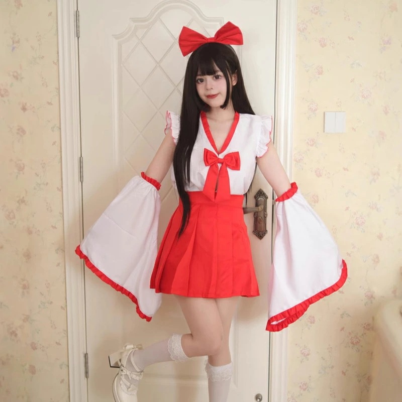 巫女 セクシー 神社 巫女装束 コスプレ コスチューム アイドル 制服 衣装 キャバ ミニ パーティー イベント ハロウィン クリスマス お正月 インスタ 撮影 アイドルセクシーかわいい！フロント蝶 5,948円