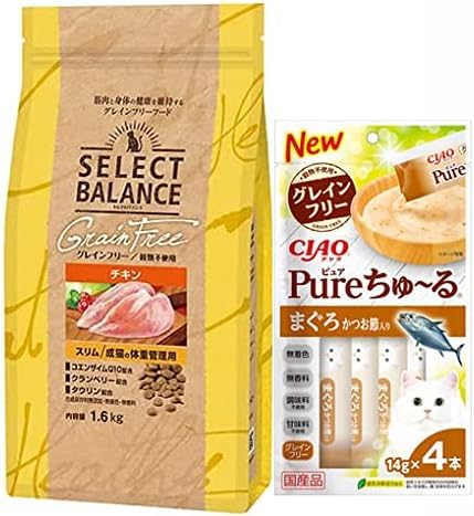 セレクト グレインフリー 猫スリム チキン 1.6kg【プレゼント付き】 4,766円