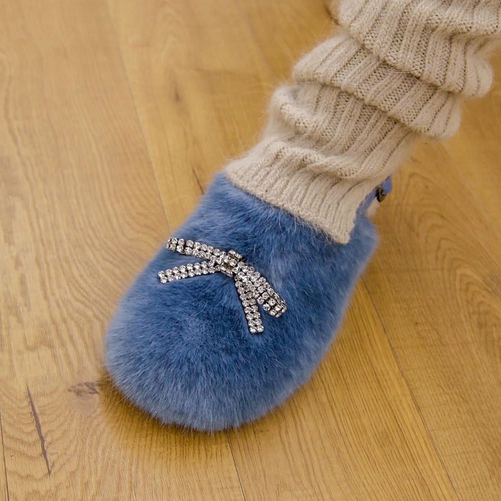 Mink Fur Clog Mule