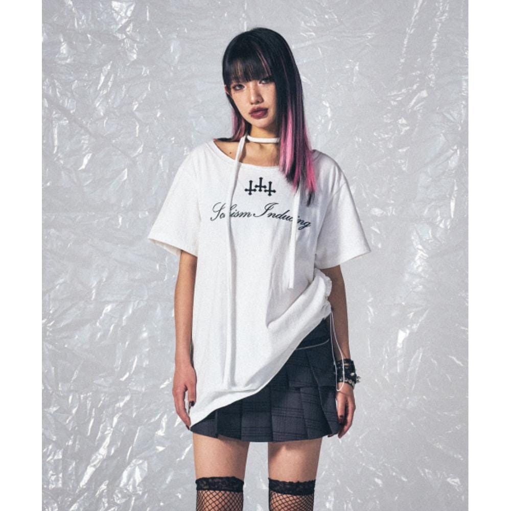 SCHISM INDUCING CROSS STRING T SHIRT WHITE SB9TS24WH