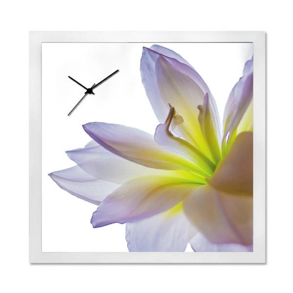 壁掛け時計 おしゃれ アートパネル ユリ ウォールクロック 写真 フォト 風景 情景 自然 花びら ゆり