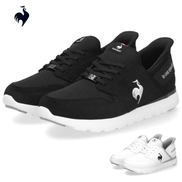ルコックスポルティフ レディース スニーカー 靴 さっと履ける スリッポン ラ セーヌ SI LU4FSN52LZ ブラック ホワイト le coq sportif
