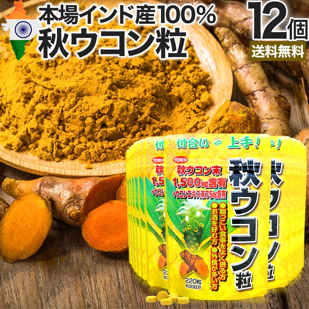 秋ウコン粒 220粒*12個 約264-360日分 ウコンサプリ ウコンサプリメント サプリメント サプリ