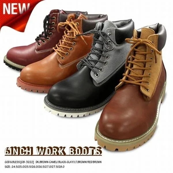 ワークブーツ ブーツ メンズシューズ 紳士靴 メンズファッション 靴 GOD BLESS 6インチ