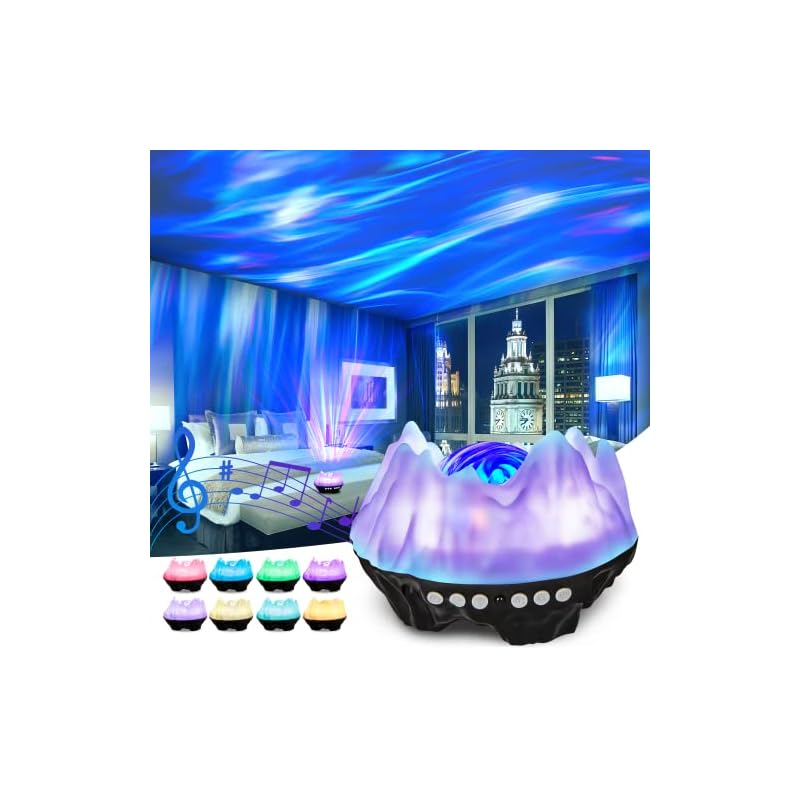 Pfumisa プラネタリウム 家庭用 本格的 ベッドサイドランプ 雪山形 スタープロジェクター 星空ライト 14種投影モード オーロラ投影 bluetooth対応 音楽再生 タイマー機能 ナイトライ