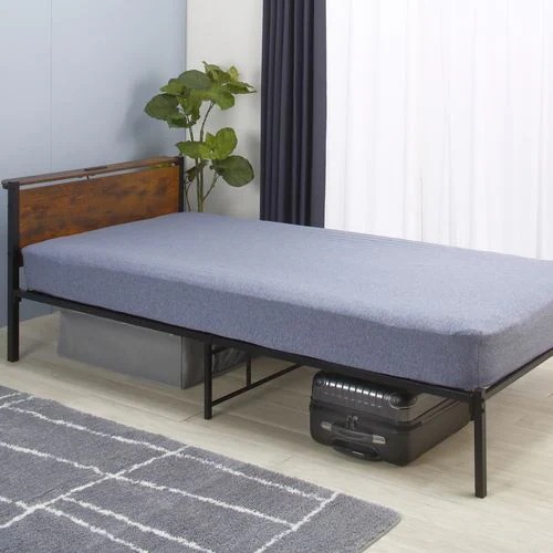 【数量限定大特価】［シングル］ヤマダオリジナル パイプベッドフレーム「ロッキー」ブラウン色 マットレス別売