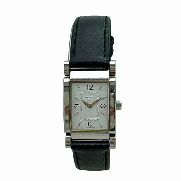 コーチ W014 クォーツ スクエア ホワイト文字盤 腕時計 レディース【中古】