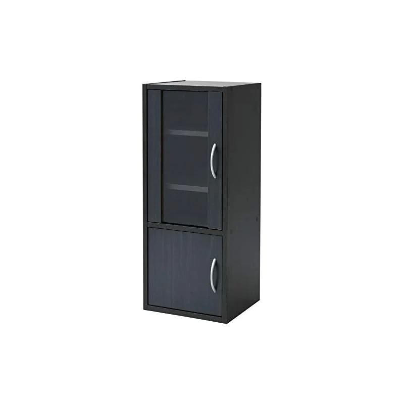 【即納】[山善] 食器棚 (スリム) 幅32 (ミニ) 高さ80奥行29 (扉が左右付け替えられる/棚板高さ調節) 一人暮らし 組立品 ダークブラウン CCB-8030(DBR) 【Amazon