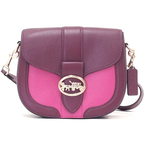 コーチ バッグ ショルダー COACH アウトレット レザー カラーブロック ジョージ サドルバッ