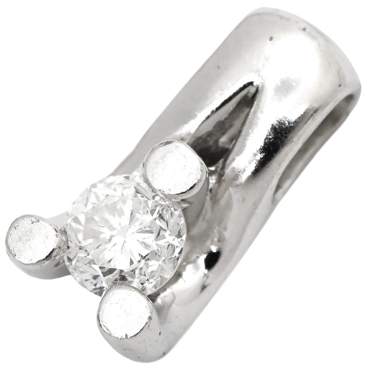 ペンダントトップ プラチナシルバー Pt850 プラチナム ペンダントヘッド ダイヤ 1P 1粒 【中古】