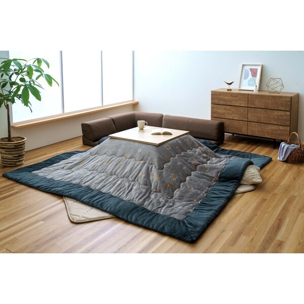 1172450130899 こたつ布団 単品 ローソファー用 大きめ ギャベ柄 撥水 グレー 長方形 約240×280cm メーカー直送