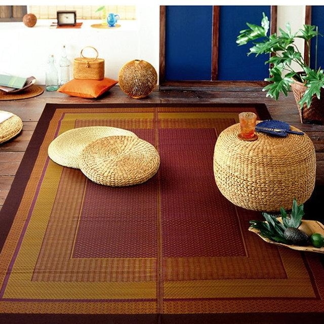 い草ラグ い草カーペット 長方形 140x200cm おしゃれ 和風 和モダン ランクス 不織布貼り 日本製